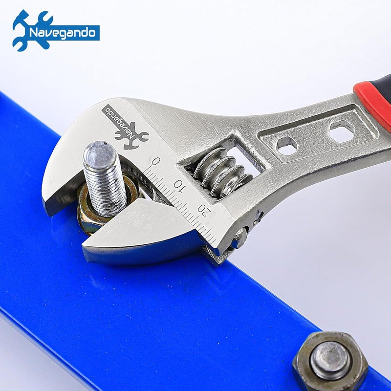 Navegando 3-Piece Adjustable Wrench Set 6/8/10 Inch - Heavy-Duty High Carbon Steel, Non-Slip Grip for Plumbing Tools, Automotive Repair & Home Use - Image 2